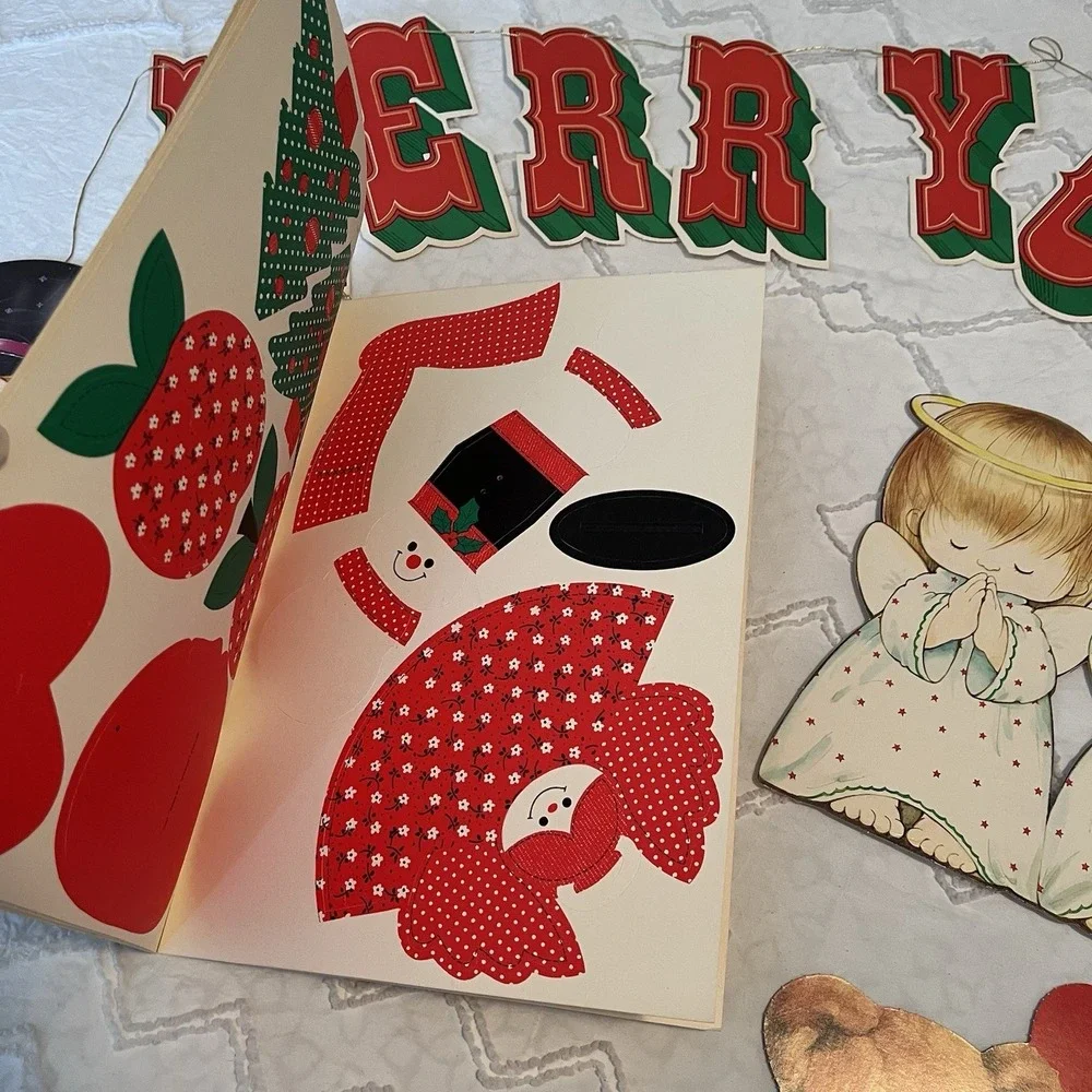 VTG‎ 80s Made In USA Die Cut & Honeycomb Christmas Decor Lot Tree Angels Bells
